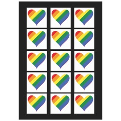 Gay Pride Heart - Courtesy of Pnghut Personalized Temporary Tattoo (15 Pieces)