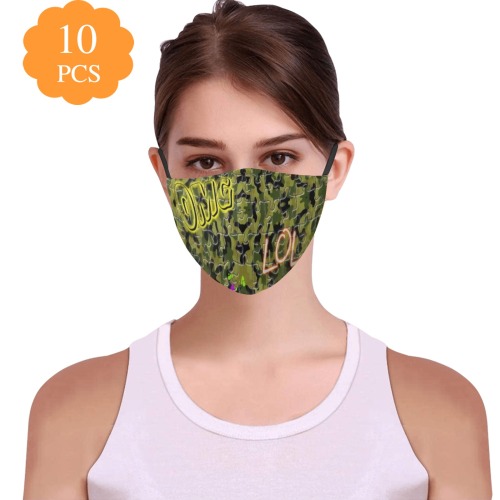 OMG by Nico Bielow 3D Mouth Mask with Drawstring (Pack of 10 & 20 Filters Included) (Model M04)
