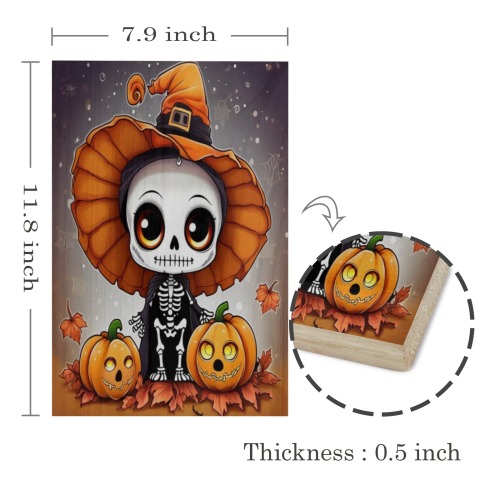 Halloween Skeleton 2 Wood Print 8"x12"