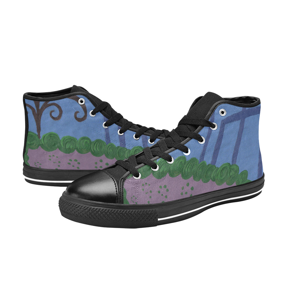 purple shoe Women's Classic High Top Canvas Shoes (Model 017)