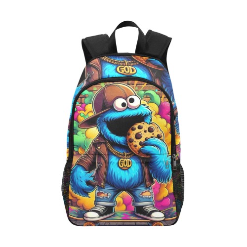 SS Cookie_eater Backpack Fabric Backpack with Side Mesh Pockets (Model 1659)