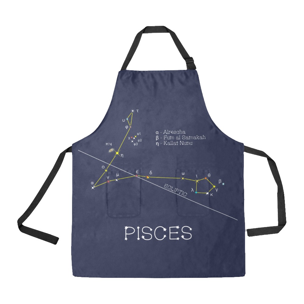 Star Pisces Zodiac fish horoscope funny astrology All Over Print Apron