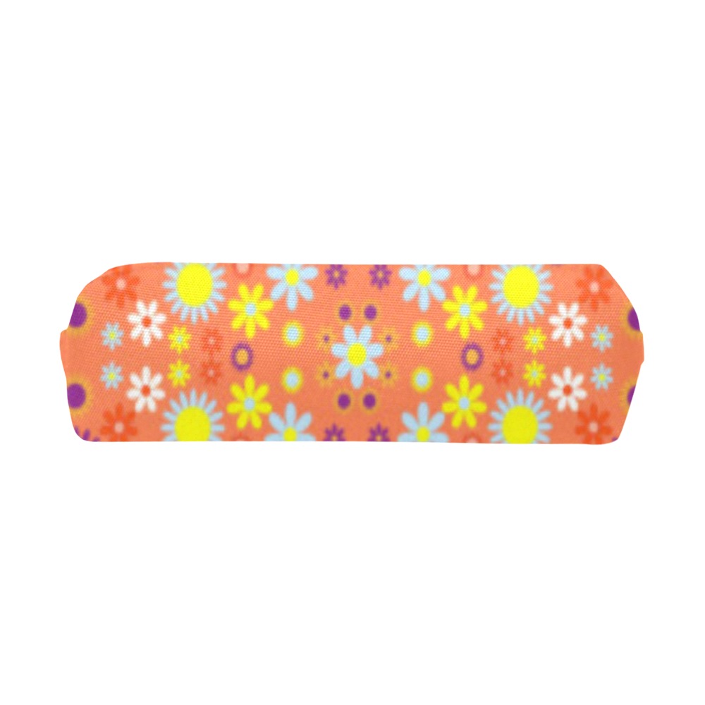 Floral Pattern Living Coral Pencil Pouch/Small (Model 1681)