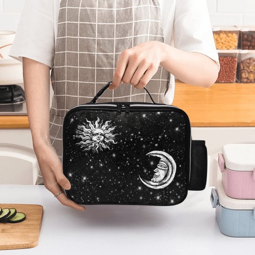 Mystic Sun and Moon PU Leather Lunch Bag (Model 1723)