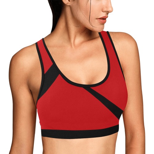 Sexy Red and Black Women's All Over Print Sports Bra (Model T52)