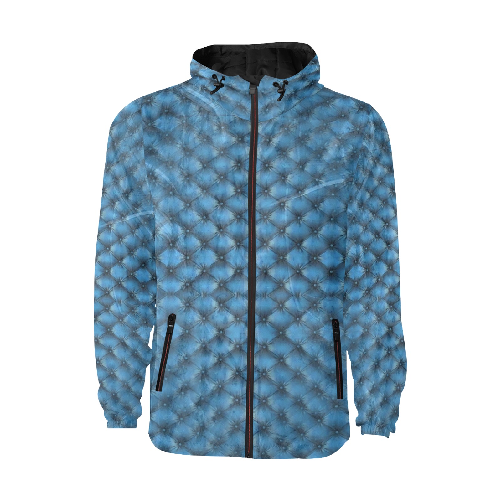 Leather Blue Step by Artdream All Over Print Quilted Windbreaker for Men (Model H35)