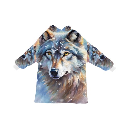 Cute gray wolf animal winter forest snow cool art