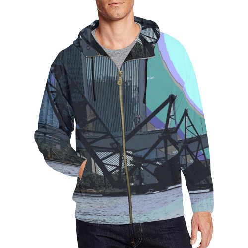 City Colors 6702 All Over Print Full Zip Hoodie for Men (Model H14)