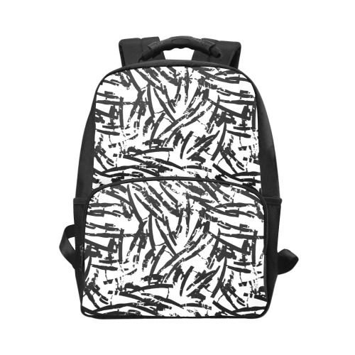 Brush Stroke Black and White Unisex Laptop Backpack (Model 1663)