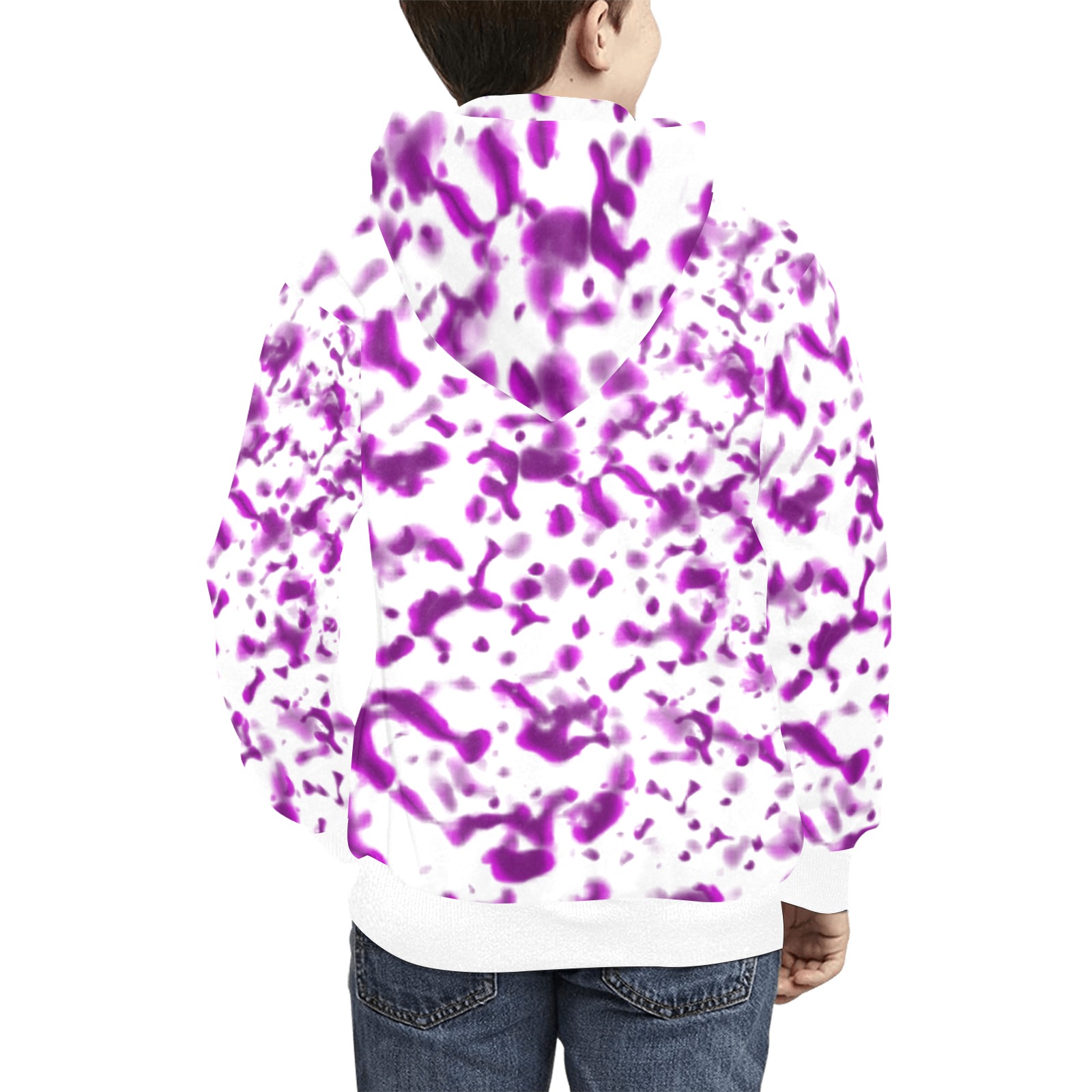 Paint Spatter Pink Kids' All Over Print Hoodie (Model H38)