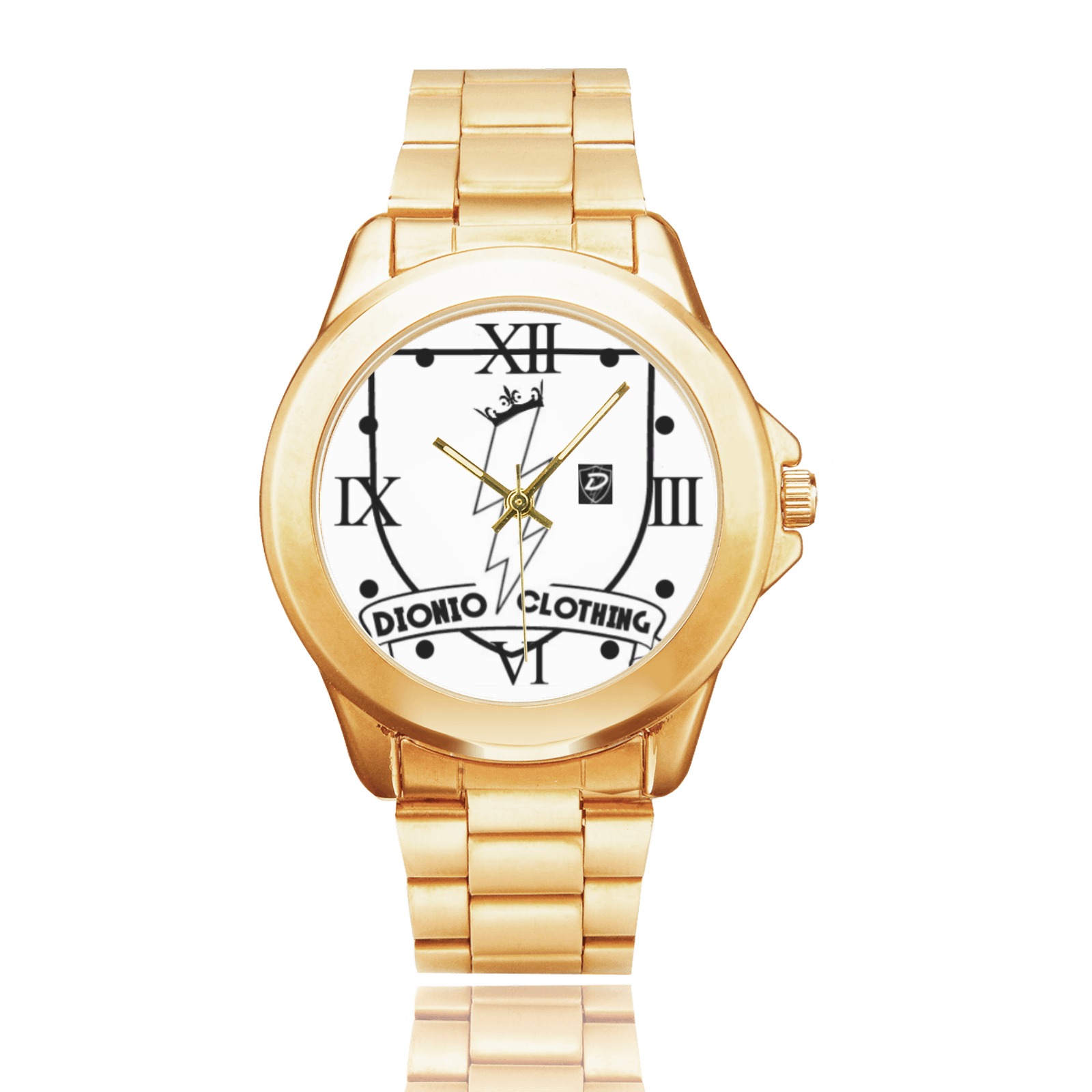 DIONIO Clothing - Men's Watch (White Lightning Logo) Custom Gilt Watch(Model 101)