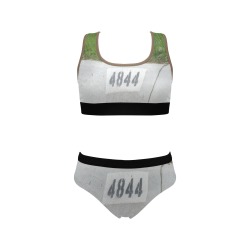 Street Number 4844 with Brown Background Women's Sports Bra Yoga Set