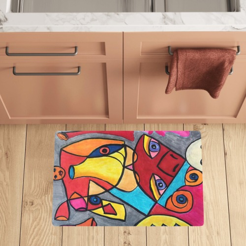 Abstract Streaming Consciousness Rug Kitchen Mat 28"x17"