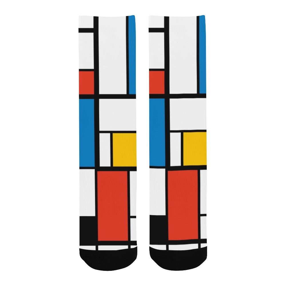 Mondrian De Stijl Modern Men's Custom Socks