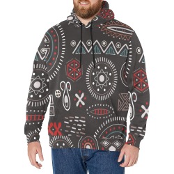 Geometric African Tribal Men's Long Sleeve Fleece Hoodie (Model H55)
