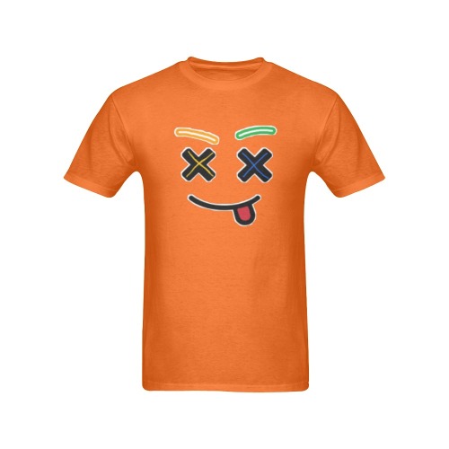 X Face DW Orange Tee Men's T-Shirt in USA Size (Front Printing Only)