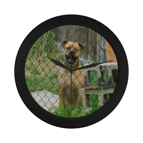 A Smiling Dog Circular Plastic Wall clock