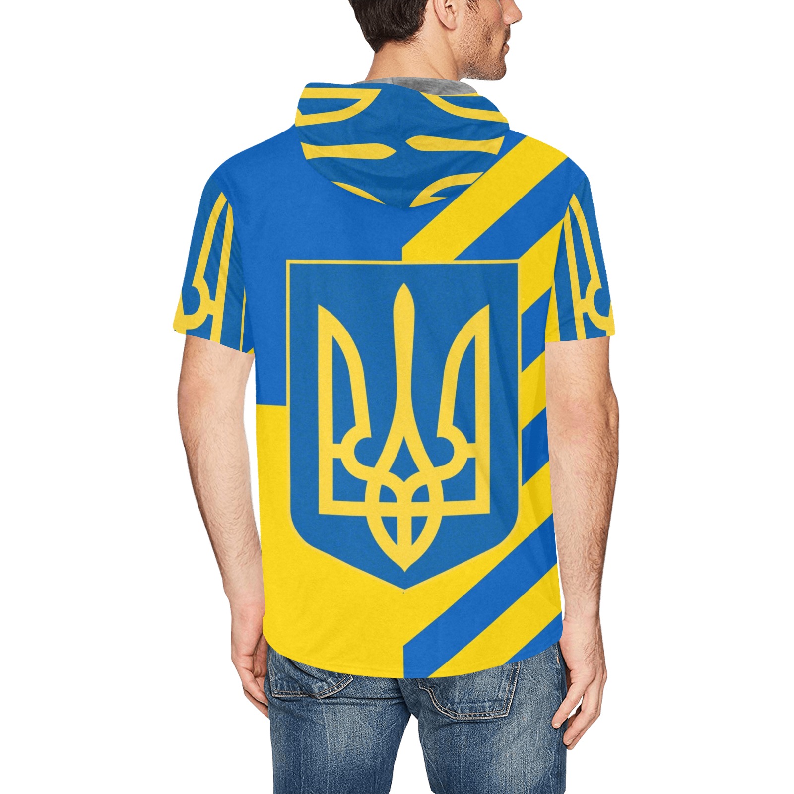 UKRAINE All Over Print Short Sleeve Hoodie for Men (Model H32)