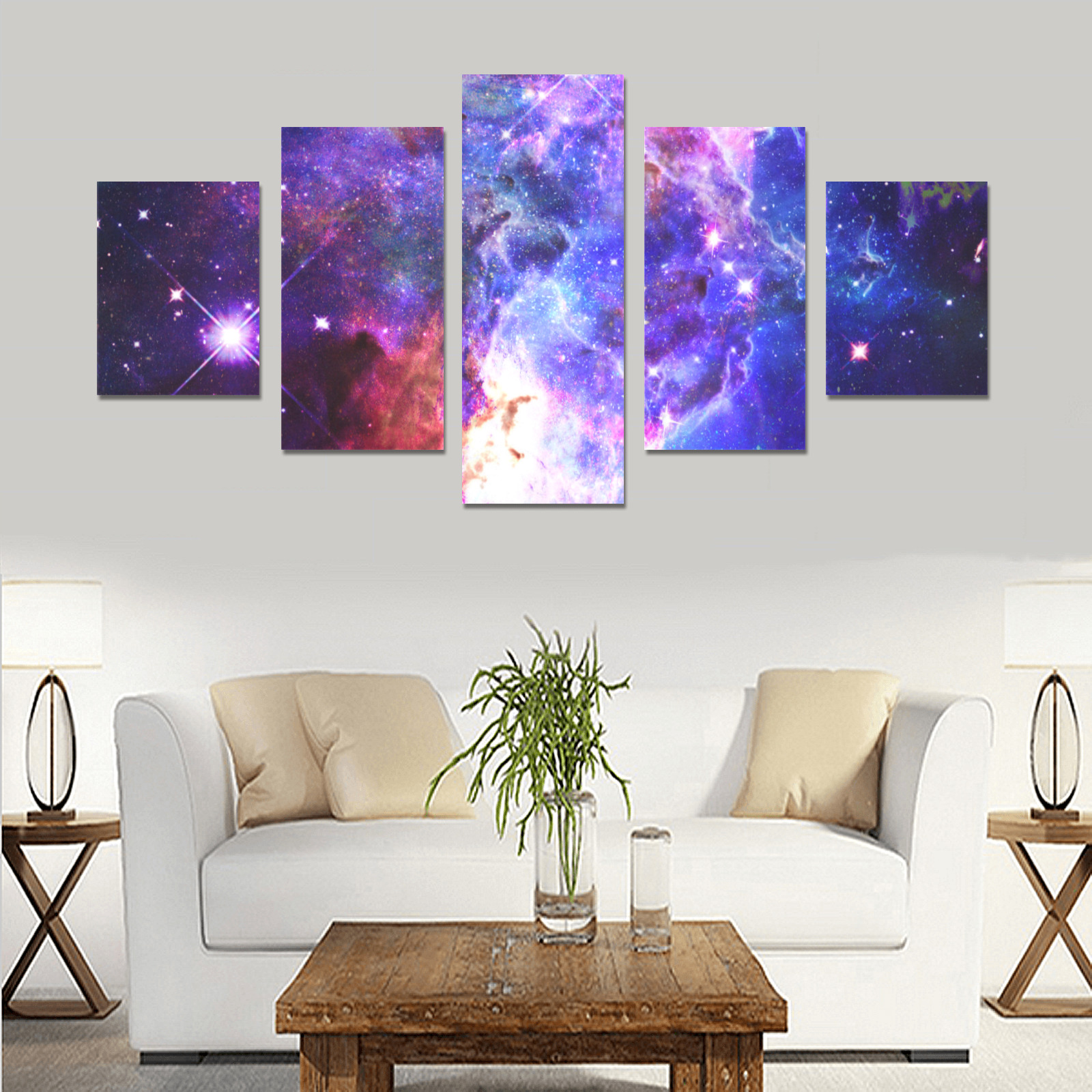 Mystical fantasy deep galaxy space - Interstellar cosmic dust Canvas Print Sets B (No Frame)