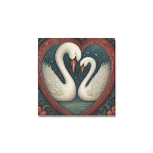 Swan Love Upgraded Canvas Print 12"x12"