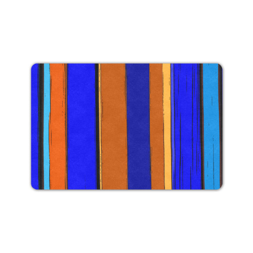 Abstract Blue And Orange 930 Doormat 24"x16" (Black Base)
