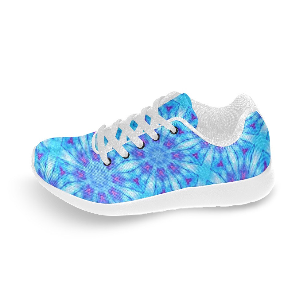 Turquoise Tie Dye Kid's Running Shoes (Model 020)