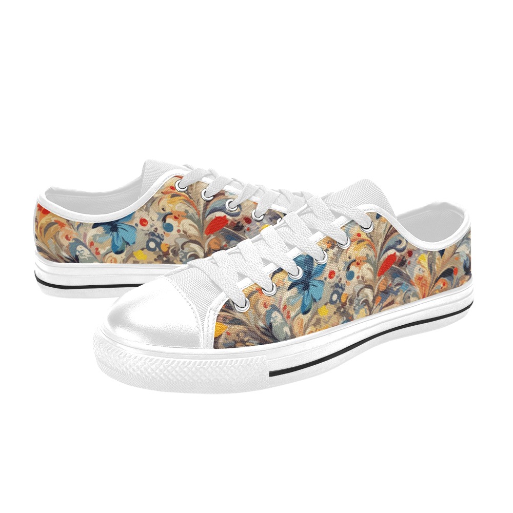 Stunning floral pattern. Fantasy plants, flowers Women's Classic Canvas Shoes (Model 018)