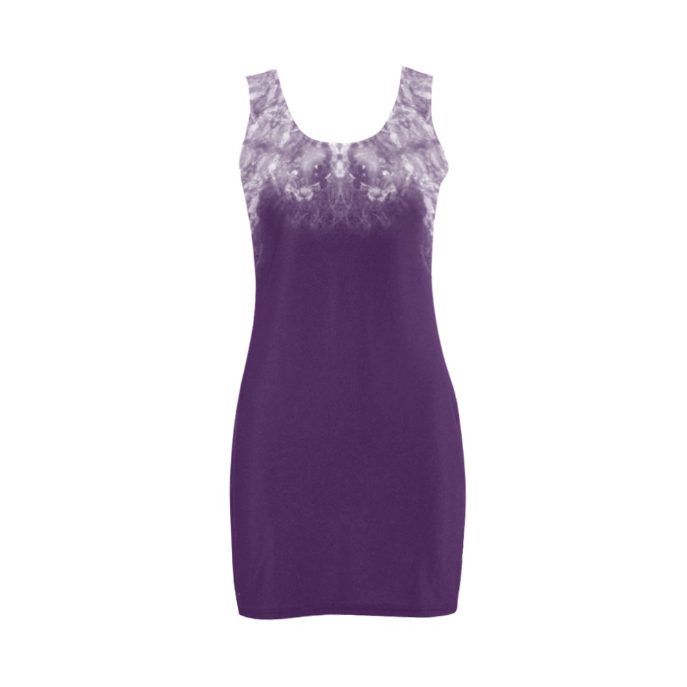 Ô Fractal Snowflake Collar on Deep Purple Medea Vest Dress (Model D06)