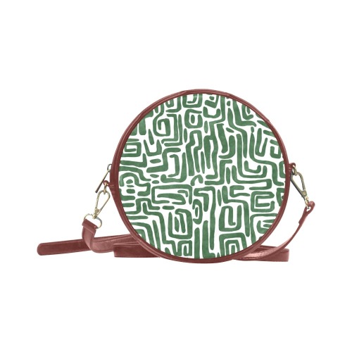 Green labyrinth mosaic_07 Round Sling Bag (Model 1647)