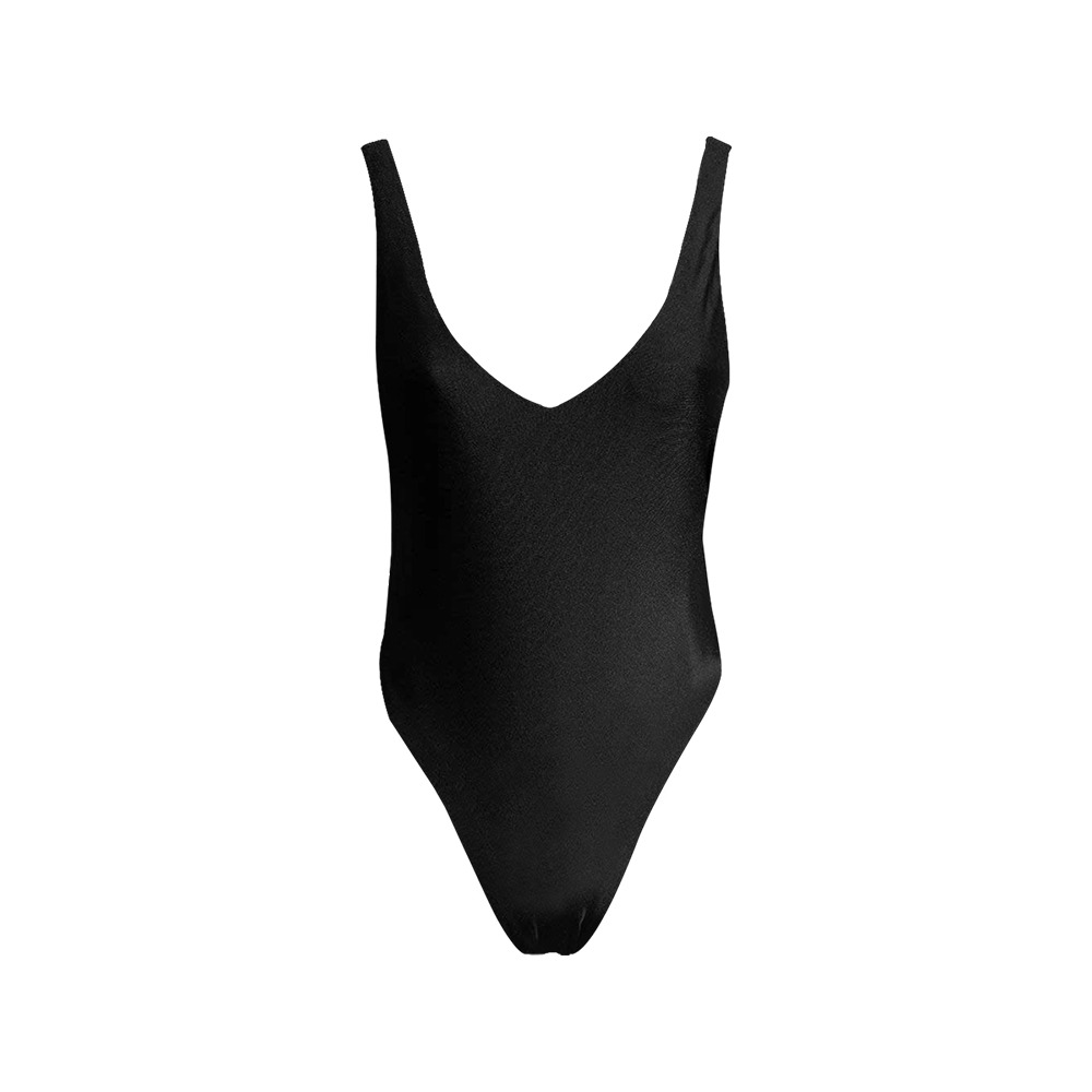 BLACK Sexy Low Back One-Piece Swimsuit (Model S09)