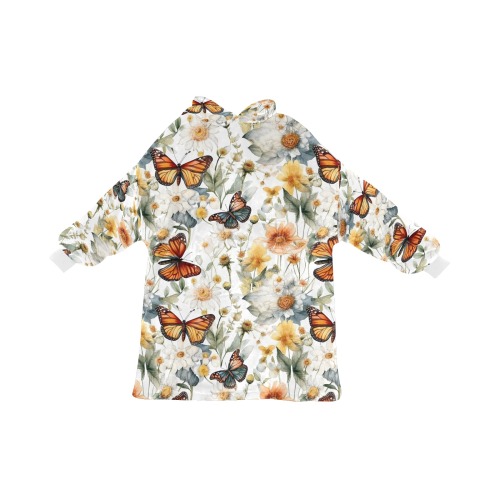 Kids WhiteButterfly Blanket Hoodie