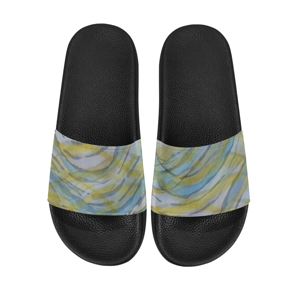 Watercolor effect Women's Slide Sandals (Model 057)