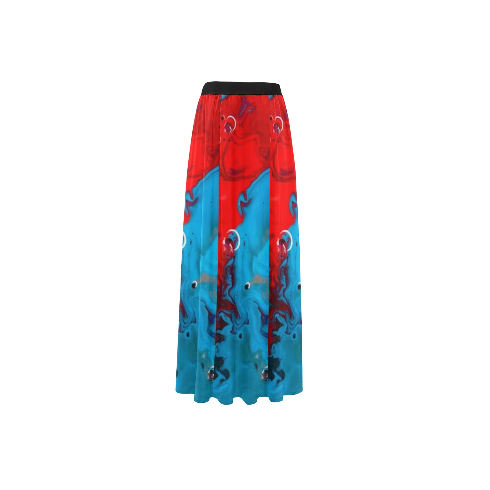 Painted Abstract High Slit Long Beach Dress (Model S40)