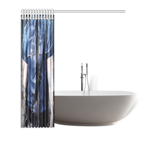 Leather Blue by Artdream Shower Curtain 72"x72"