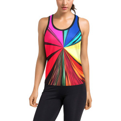 Colorful Rainbow Vortex 608 Women's Racerback Tank Top (Model T60)