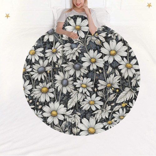 Fabulous Florals 12 Circular Ultra-Soft Micro Fleece Blanket 60"