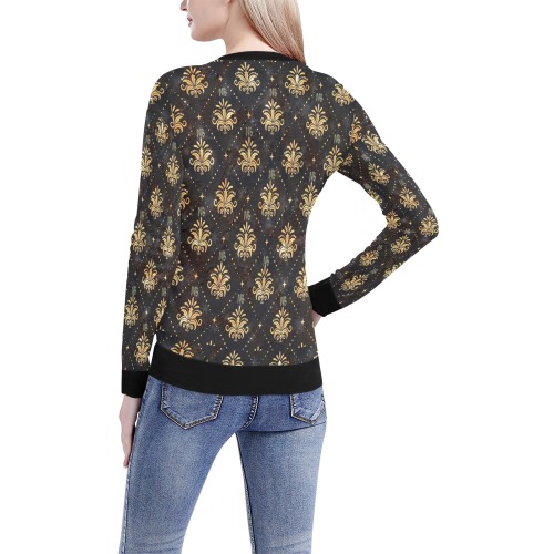 Royal Pattern by Nico Bielow Women's All Over Print V-Neck Sweater (Model H48)