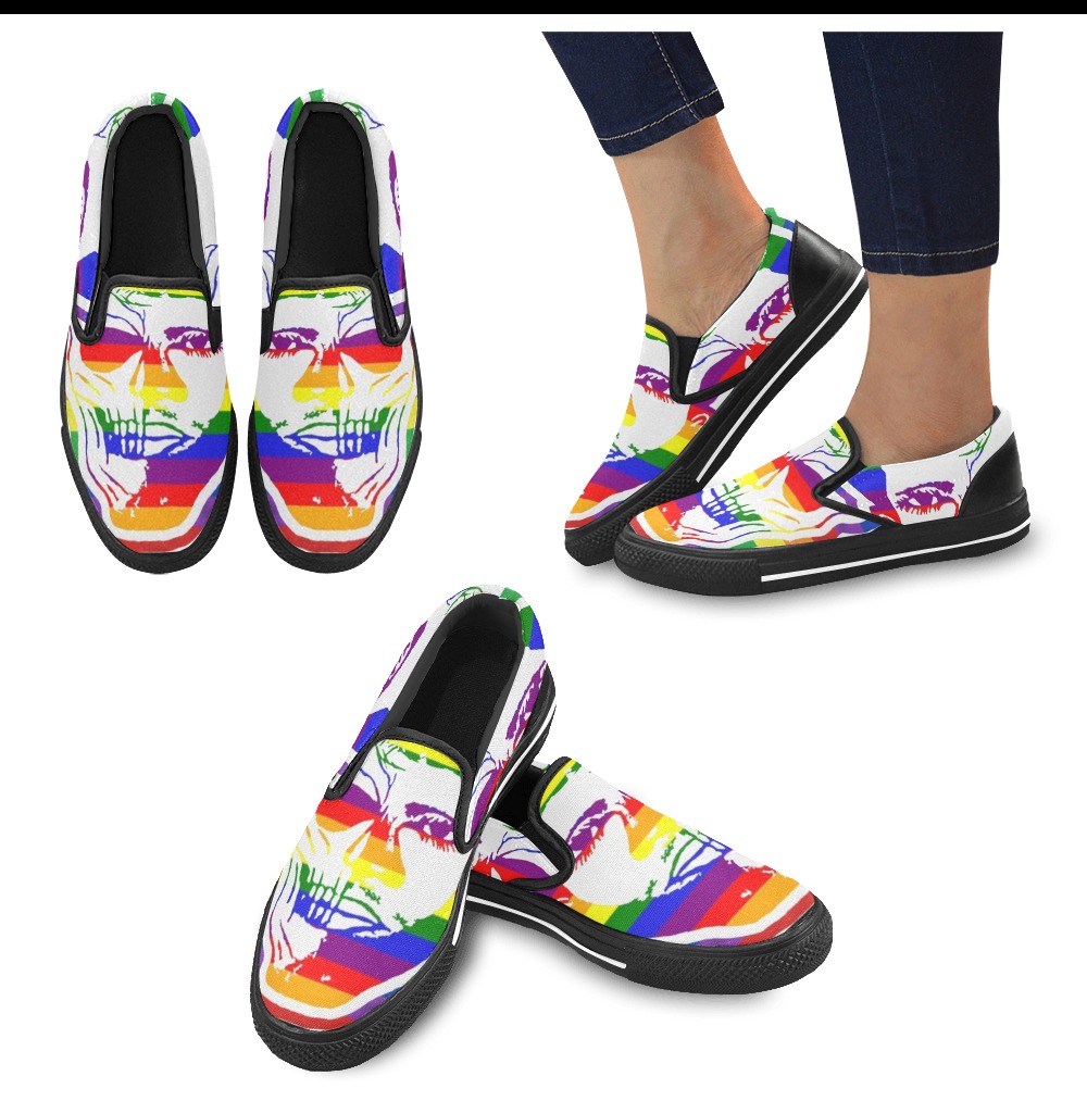 unisex Women's Slip-on Canvas Shoes (Model 019)