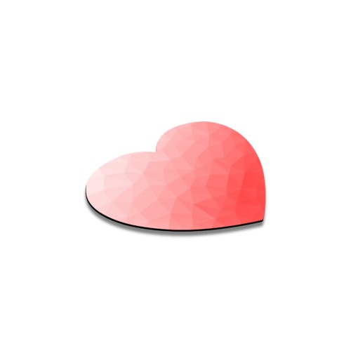 Red gradient geometric mesh pattern Heart Coaster