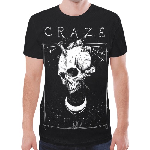 Critical Craze Skull Black Forest New All Over Print T-shirt for Men (Model T45)
