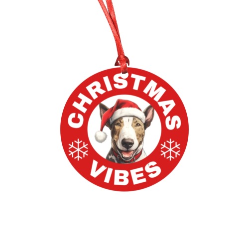 Bull Terrier Christmas Vibes Round Ornament