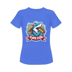CAPE COD-GREAT WHITE EATING HOT DOG Women's T-Shirt in USA Size (Front Printing Only)