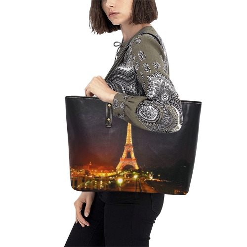 tower Chic Leather Tote Bag (Model 1709)