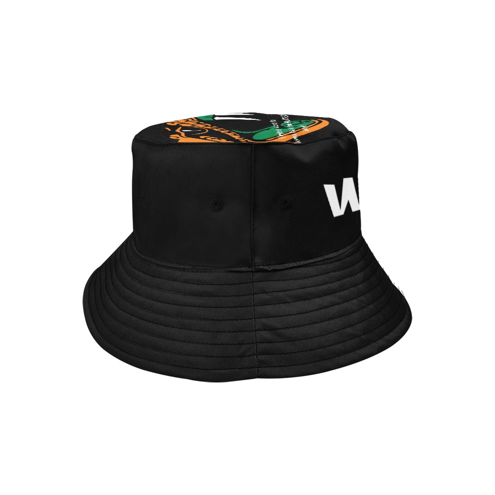 Big 100 Bucket Black All Over Print Bucket Hat for Men