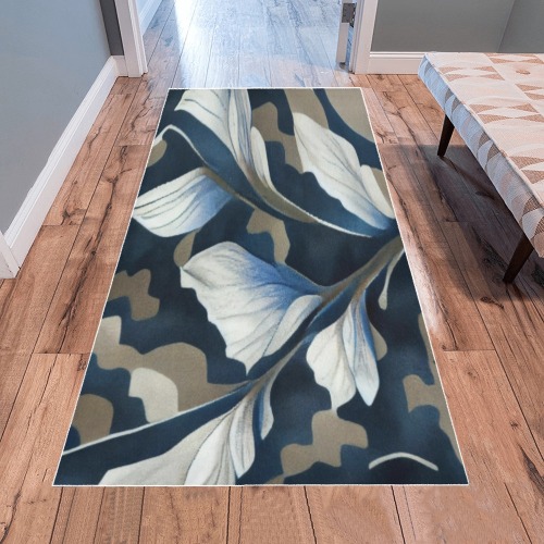 blue and white pattern 3 Area Rug 7'x3'3''