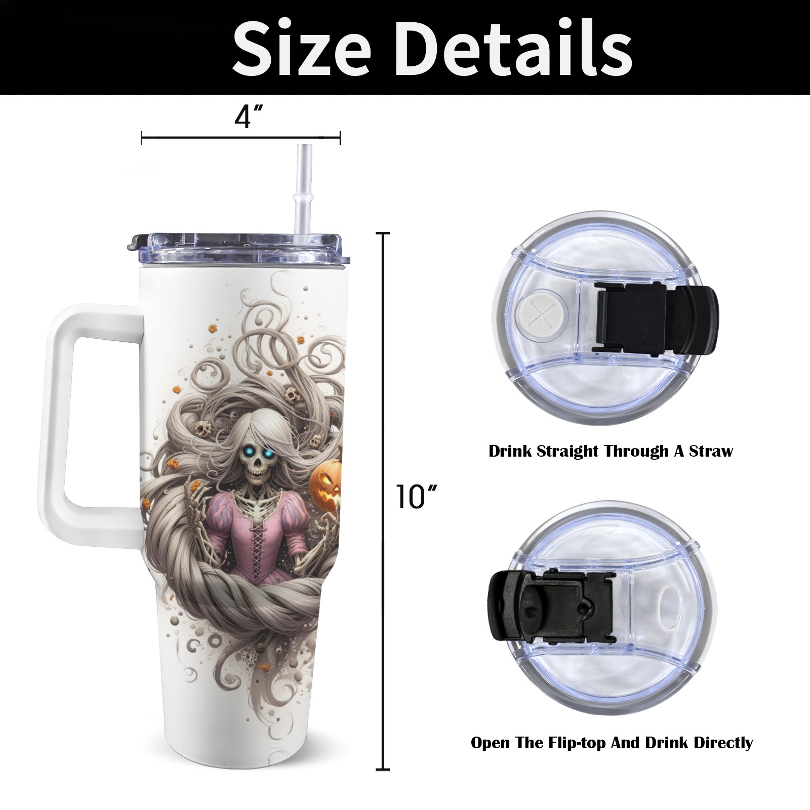 halloween_efChannel27 40oz Tumbler with White Handle