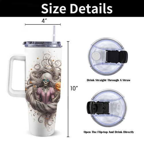 halloween_efChannel27 40oz Tumbler with White Handle