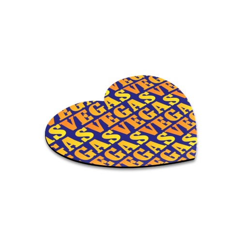 Golden VEGAS Pattern - Blue Heart-shaped Mousepad