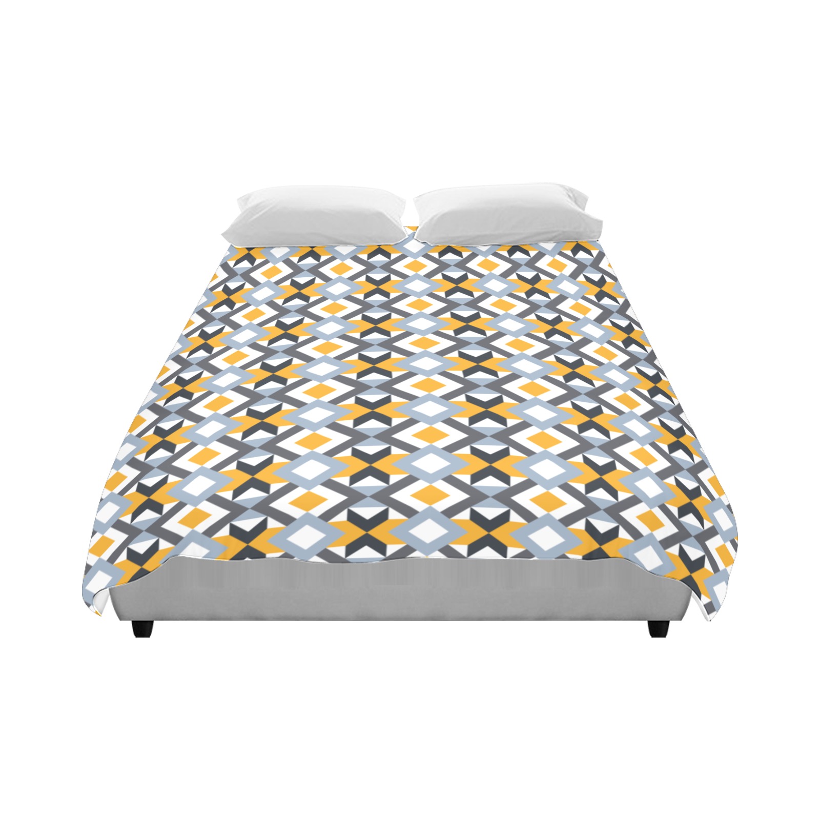 Retro Angles Abstract Geometric Pattern Duvet Cover 86"x70" ( All-over-print)