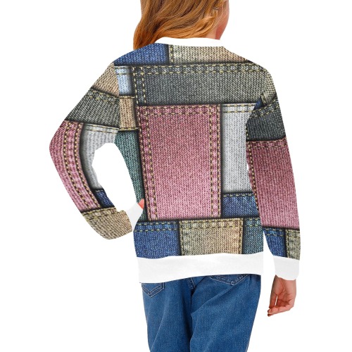 Digital art Girls' All Over Print Crew Neck Sweater (Model H49)